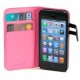 FUNDA WAZZABEE PARA IPHONE 5 POLIPIEL, MARCO INTERIOR PLASTICO, CIERRE MAGNETICO, ROSA (WB-M30WP-PK)
